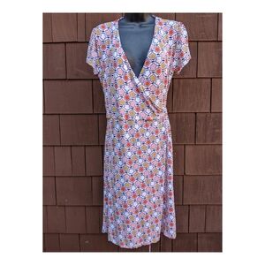 Boden pink frosting jersey knit wrap midi dress 10